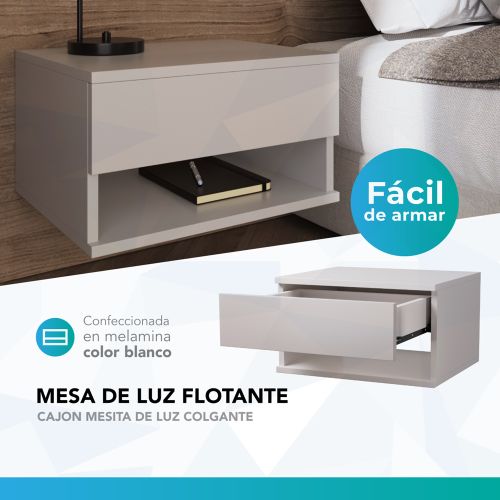 Mesa de luz flotante blanca