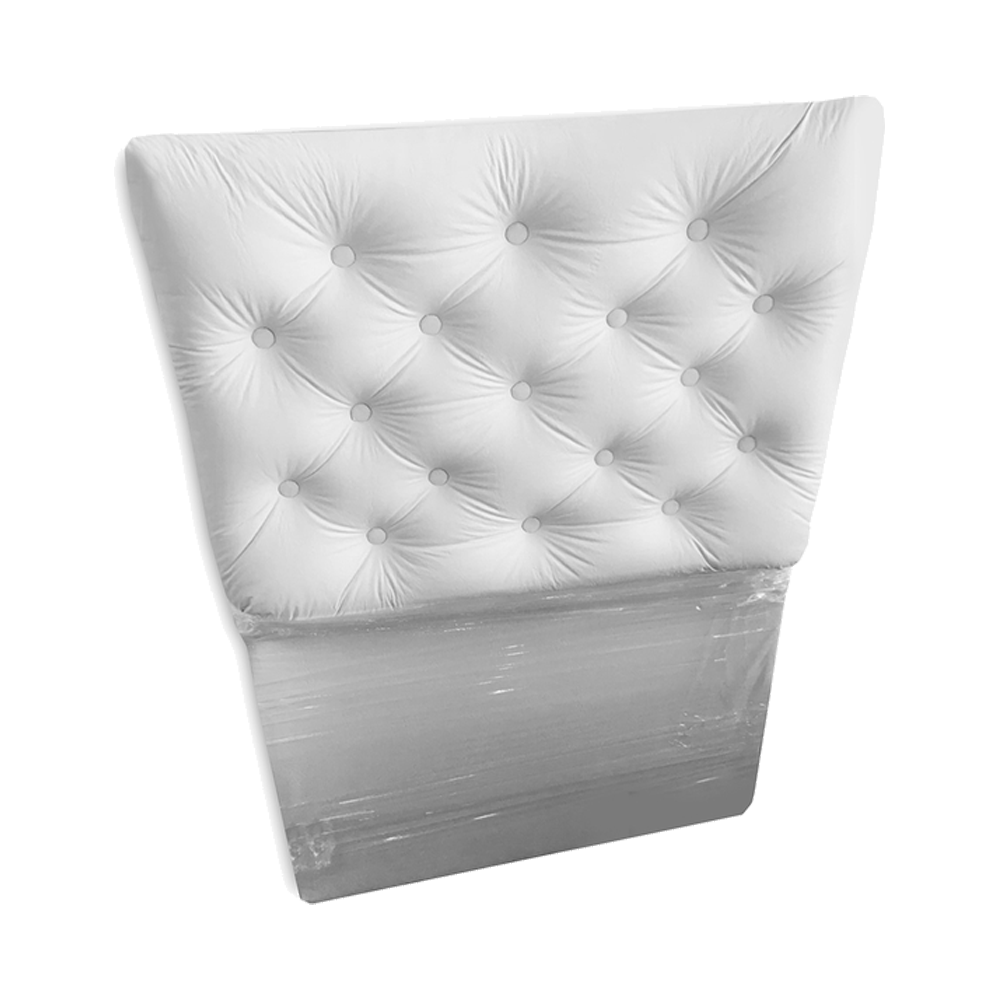 Respaldo Sommier 1 plaza 80cm ecocuero blanco