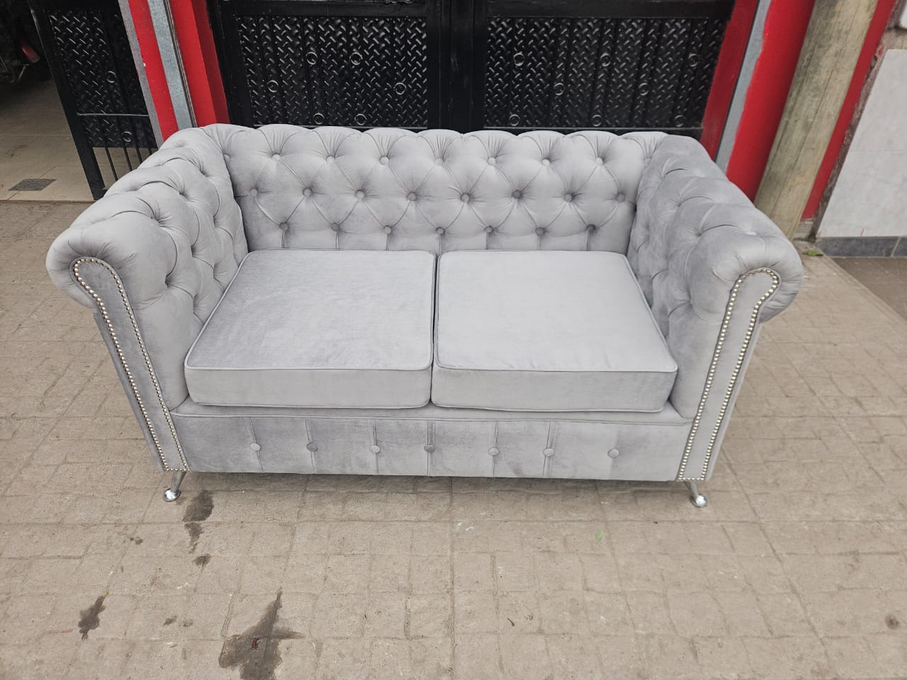 Sillon Chesterfield gris oferta