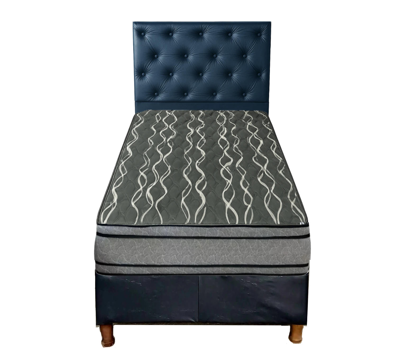 Precio Conjunto Sommier 80 x 190 con Colchón Bardó 24cm y Respaldar azul