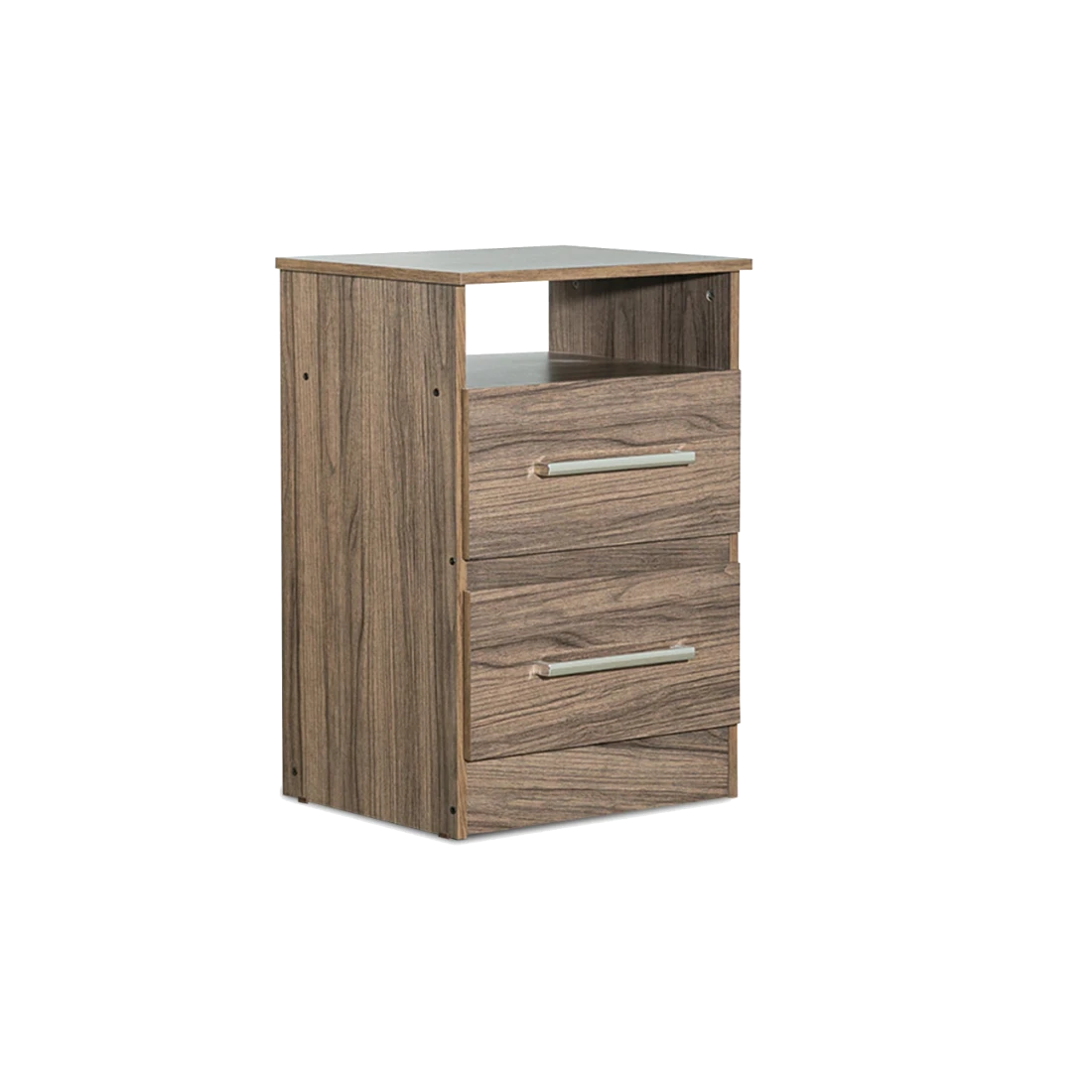 Mesa de luz melamina 2 cajones alta